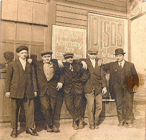 A picture of a group of men at the station.